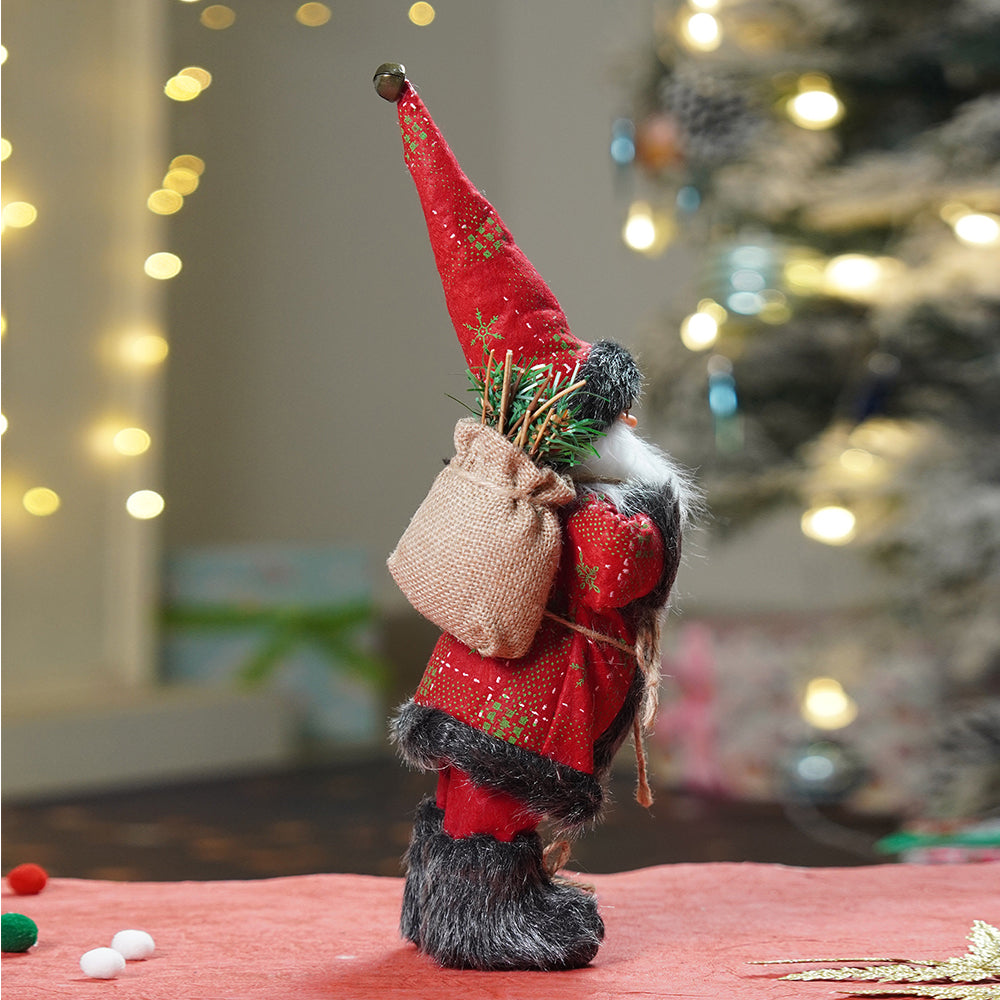 12 inches Red & Green dotted Santa , Christmas Home and Table Décor