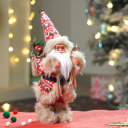 12 inches Red & Olive Snowflakes Santa , Christmas Home and Table Décor