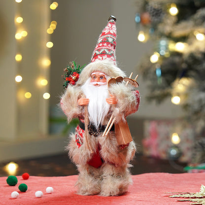 12 inches Red & Olive Snowflakes Santa , Christmas Home and Table Décor