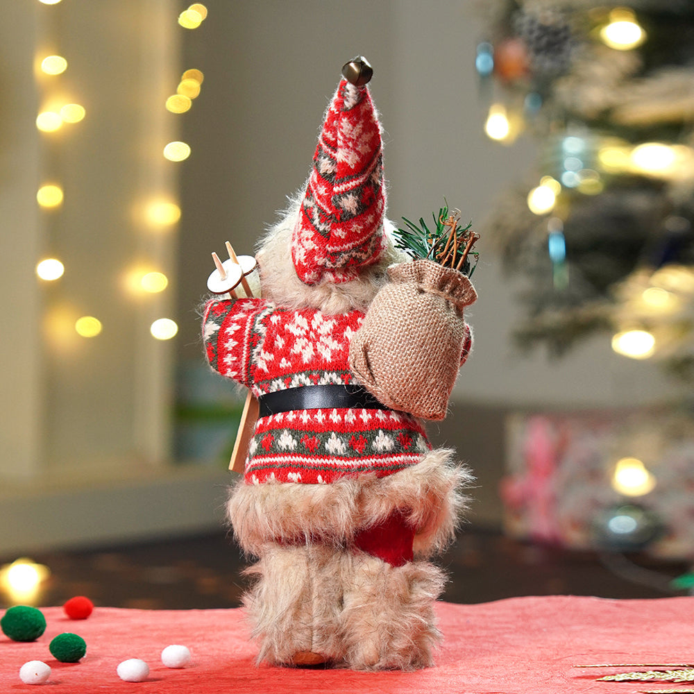 12 inches Red & Olive Snowflakes Santa , Christmas Home and Table Décor