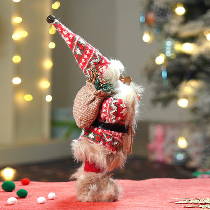 12 inches Red & Olive Snowflakes Santa , Christmas Home and Table Décor