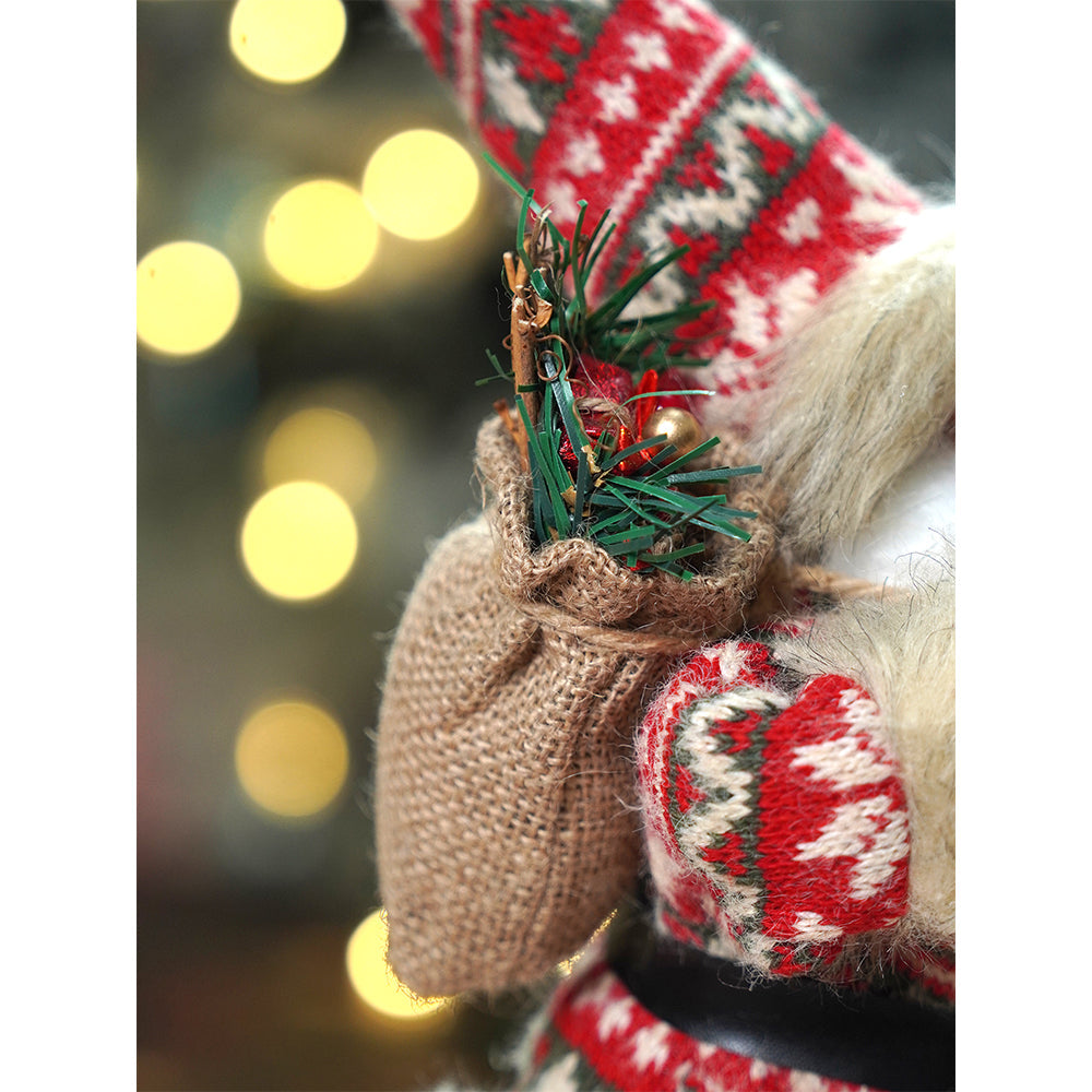 12 inches Red & Olive Snowflakes Santa , Christmas Home and Table Décor