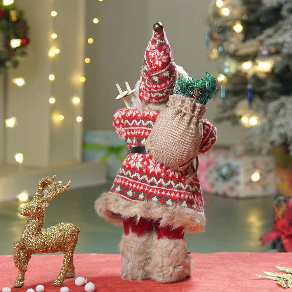 18 inches Red & Olive Snowflakes Santa , Christmas Home and Table Décor