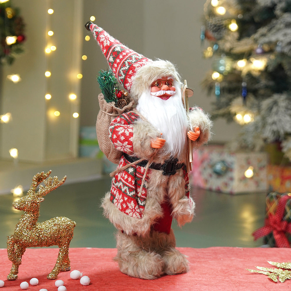 18 inches Red & Olive Snowflakes Santa , Christmas Home and Table Décor