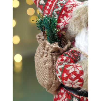 18 inches Red & Olive Snowflakes Santa , Christmas Home and Table Décor