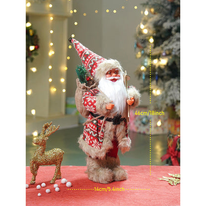 18 inches Red & Olive Snowflakes Santa , Christmas Home and Table Décor