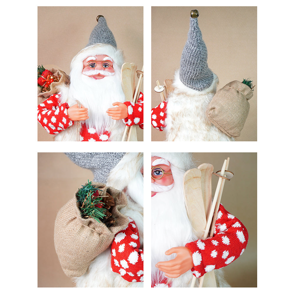 24 inches/2feet Red Polka Dot Cardigan Santa, Christmas Home and Table Décor