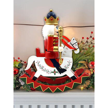 Red wooden rocking horse Christmas Home and table décor