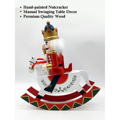 Little Surprise Box,Red wooden rocking horse Christmas Home and table décor