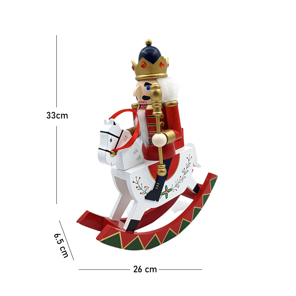 Red wooden rocking horse Christmas Home and table décor