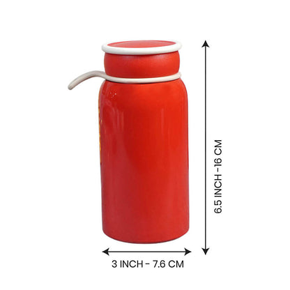 Red Christmas sticker themed Stainless Steel Thermos Bottle with Strainer,400ml