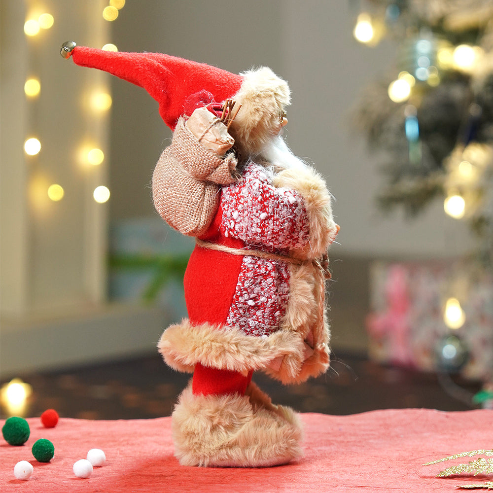 12 inches Red tweed Robe Santa , Christmas Home and Table Décor