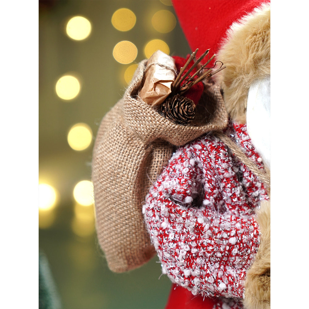 18 inches  Red Tweed Robe Santa , Christmas Home and Table Décor