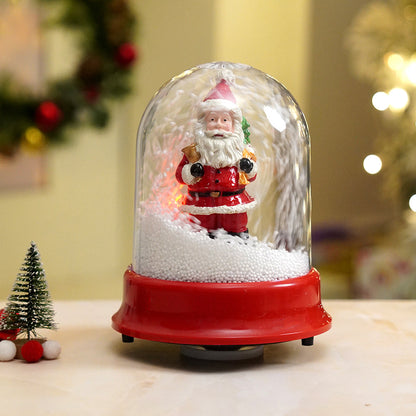 Lucky Sack& Bell Santa , Musical Snow Globe Dome Christmas Décor and Decoration.