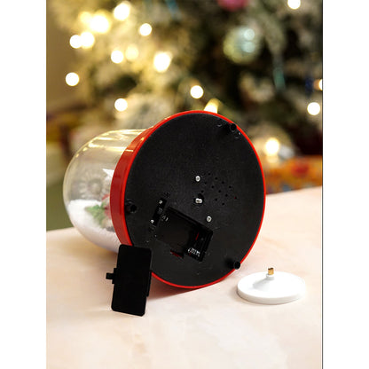 Lucky Sack& Bell Santa , Musical Snow Globe Dome Christmas Décor and Decoration.