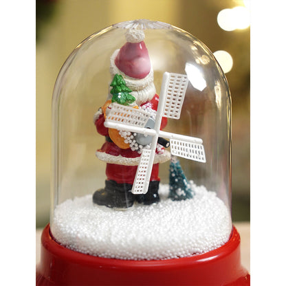 Lucky Sack& Bell Santa , Musical Snow Globe Dome Christmas Décor and Decoration.