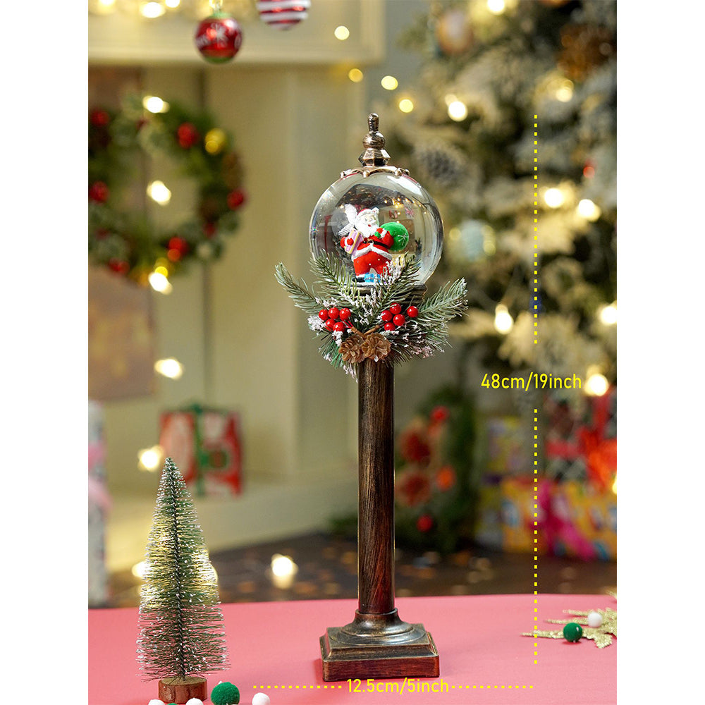 Green sack Santa Globe lamp style , Glitter water with lights christmas home and table décor