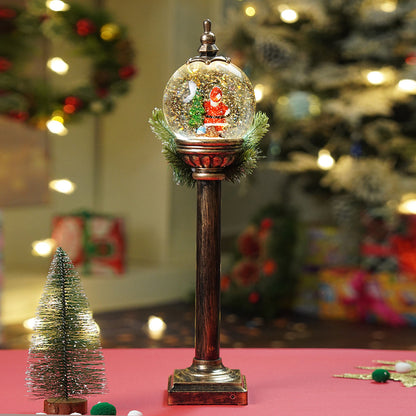 Green sack Santa Globe lamp style , Glitter water with lights christmas home and table décor