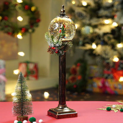 Green sack Santa Globe lamp style , Glitter water with lights christmas home and table décor