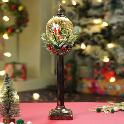 Green sack Santa Globe lamp style , Glitter water with lights christmas home and table décor