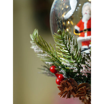 Green sack Santa Globe lamp style , Glitter water with lights christmas home and table décor