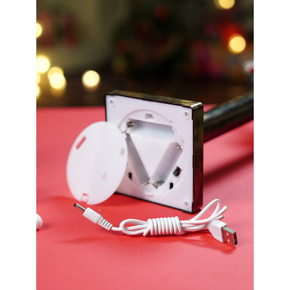 Green sack Santa Globe lamp style , Glitter water with lights christmas home and table décor