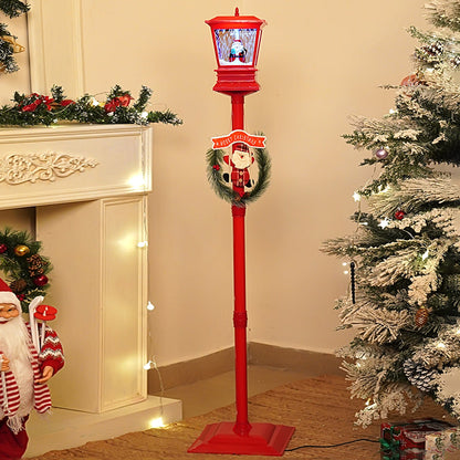 4.8 feet Santa with Gift Box Snowfall Lamp Post Christmas Decor