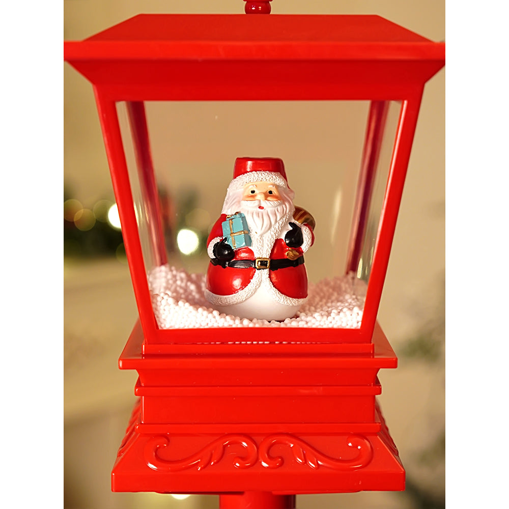 4.8 feet Santa with Gift Box Snowfall Lamp Post Christmas Decor