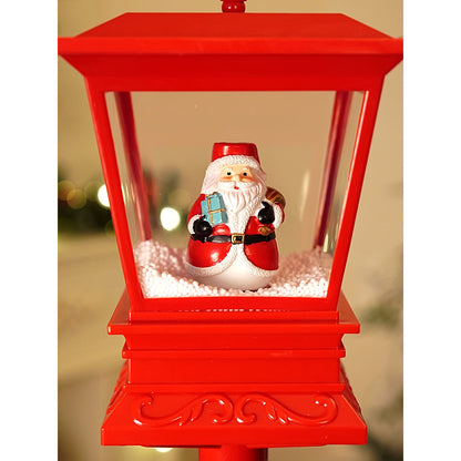4.8 feet Santa with Gift Box Snowfall Lamp Post Christmas Decor