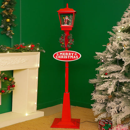 5.8 feet Tall Santa Tree & Lamp, Snowfall Lamp Post Christmas Décor