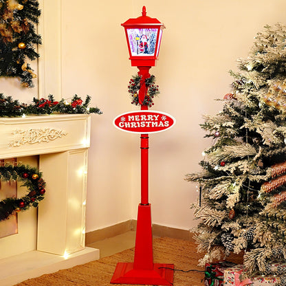 5.8 feet Tall Santa Tree & Lamp, Snowfall Lamp Post Christmas Décor