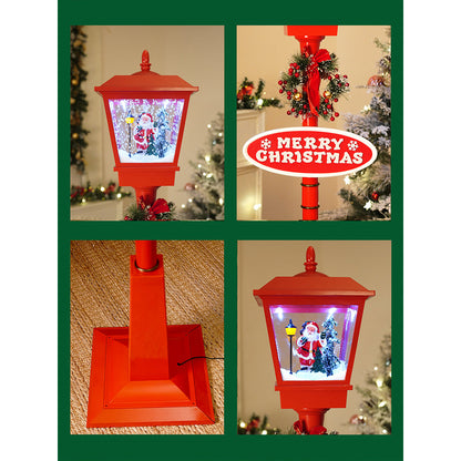 5.8 feet Tall Santa Tree & Lamp, Snowfall Lamp Post Christmas Décor