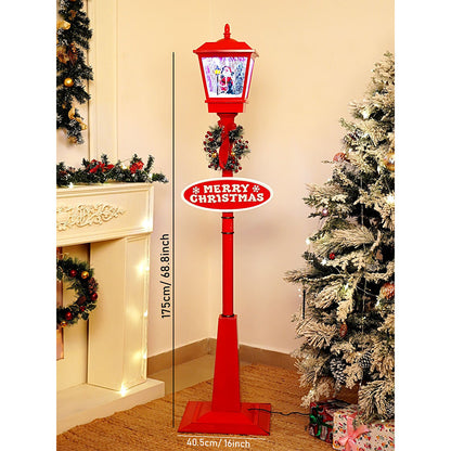 5.8 feet Tall Santa Tree & Lamp, Snowfall Lamp Post Christmas Décor