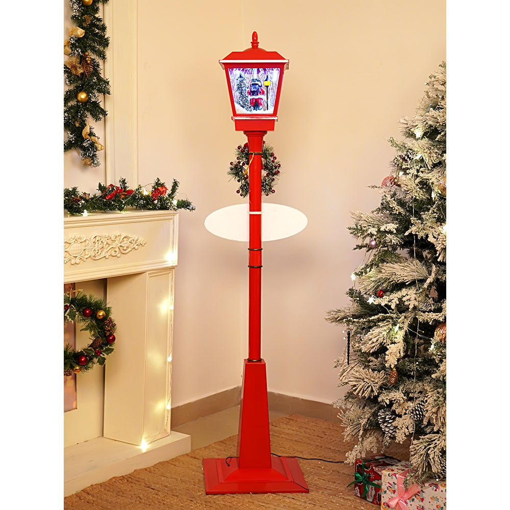 5.8 feet Tall Santa Tree & Lamp, Snowfall Lamp Post Christmas Décor