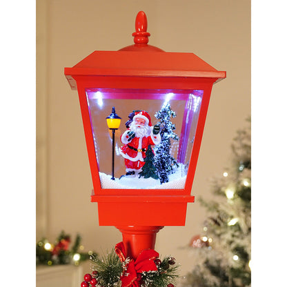 5.8 feet Tall Santa Tree & Lamp, Snowfall Lamp Post Christmas Décor