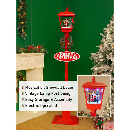 5.8 feet Tall Santa Tree & Lamp, Snowfall Lamp Post Christmas Décor