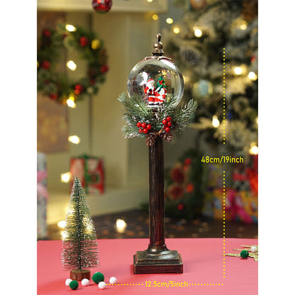 Santa  & child Globe lamp style , Glitter water with lights christmas home and table décor