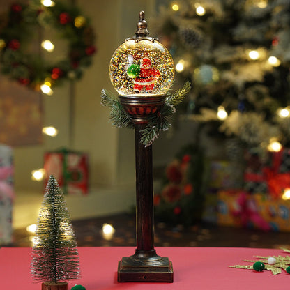Santa  & child Globe lamp style , Glitter water with lights christmas home and table décor