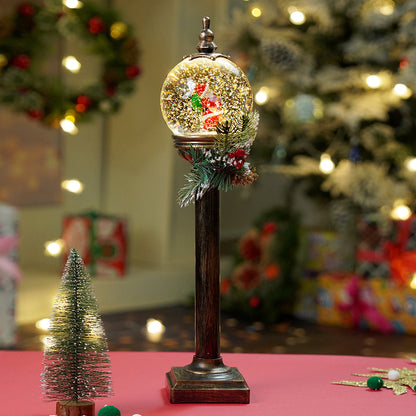 Santa  & child Globe lamp style , Glitter water with lights christmas home and table décor