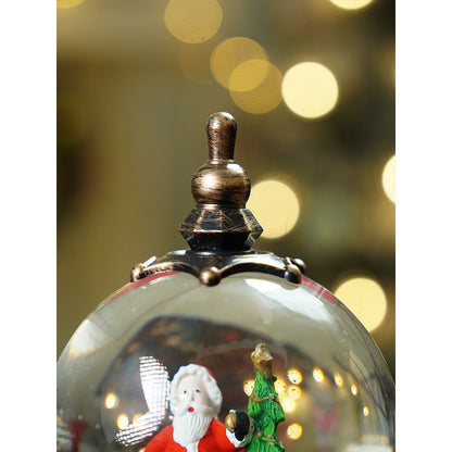 Santa  & child Globe lamp style , Glitter water with lights christmas home and table décor