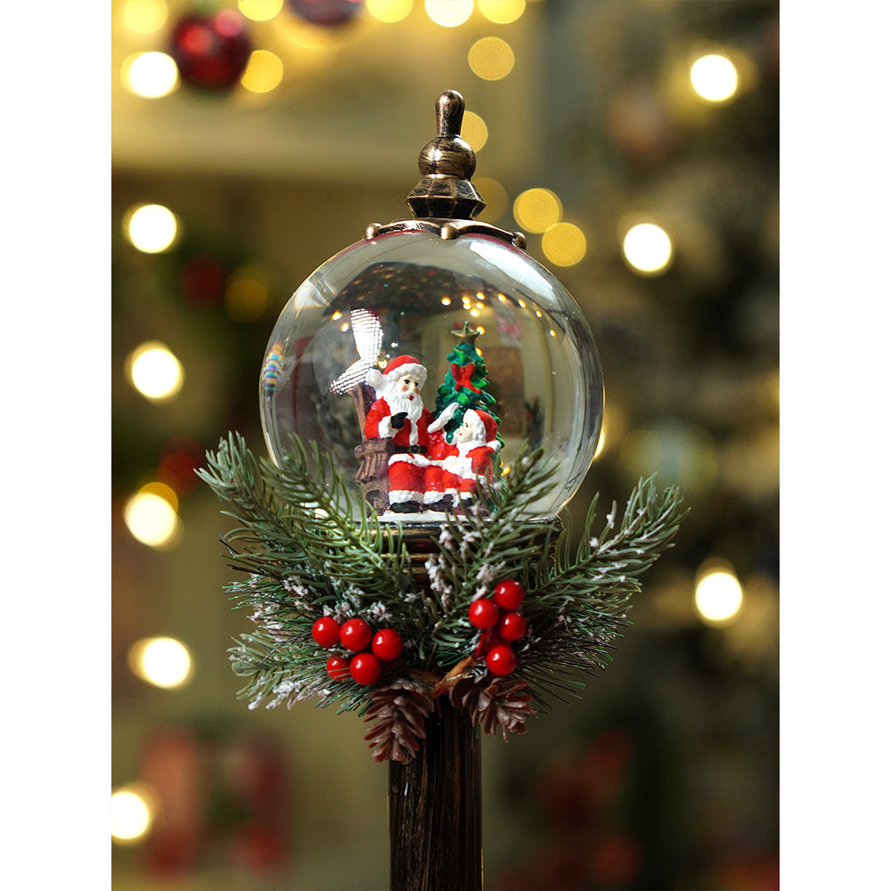 Santa  & child Globe lamp style , Glitter water with lights christmas home and table décor