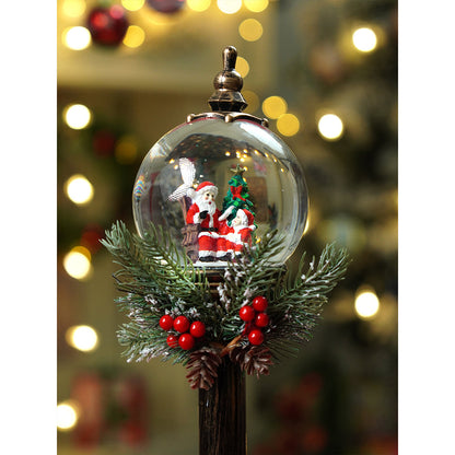 Santa  & child Globe lamp style , Glitter water with lights christmas home and table décor