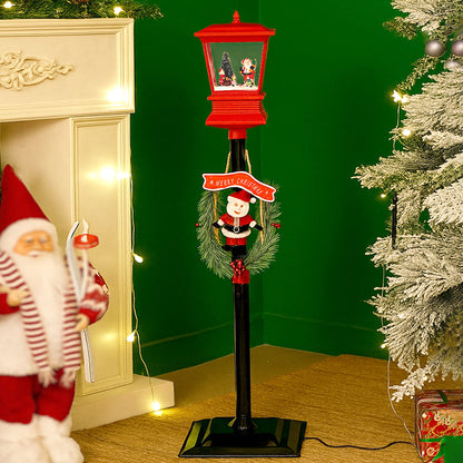 3.5 feet Santa with Kids Snowfall Lamp Post Christmas Decor