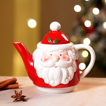Santa themed 3pcs teapot and Hot chocolate/Coffee chrsitmas Mugs Set.