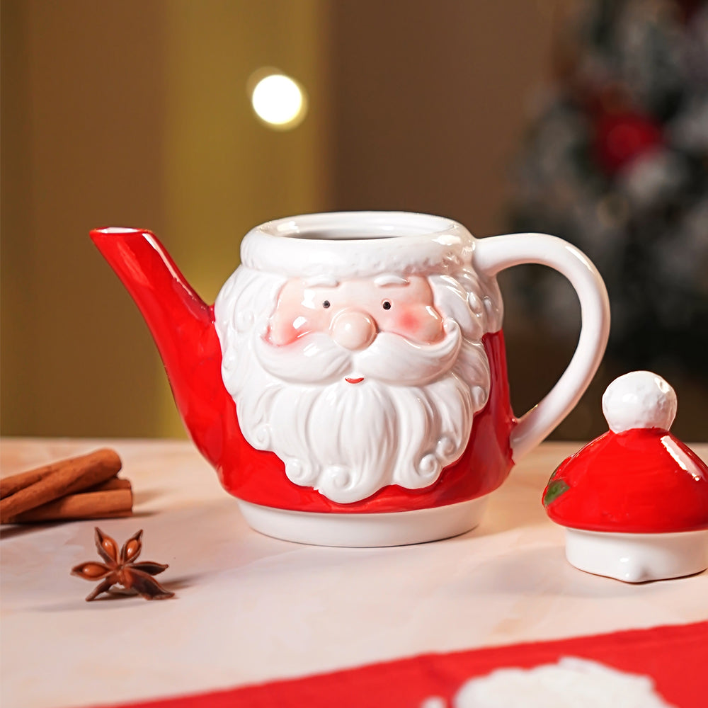 Santa themed 3pcs teapot and Hot chocolate/Coffee chrsitmas Mugs Set.