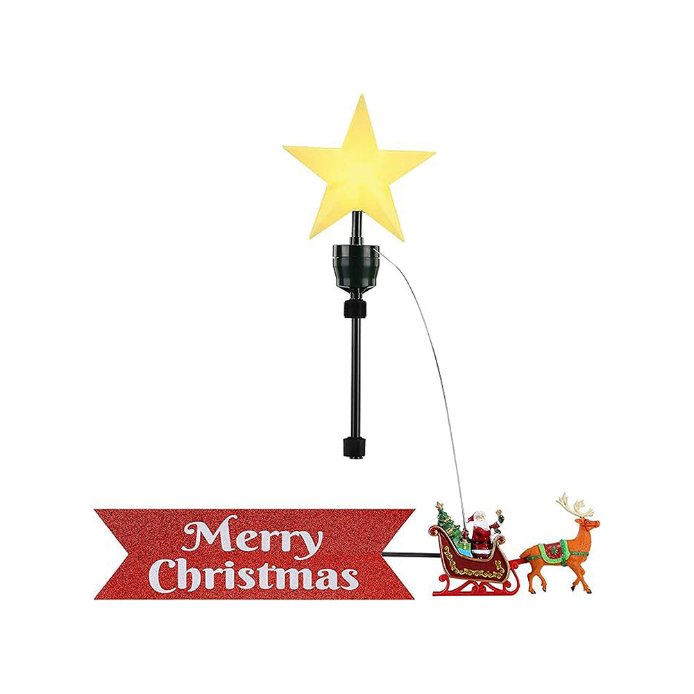 Santa Sleigh rotating Christmas Tree animated Topper