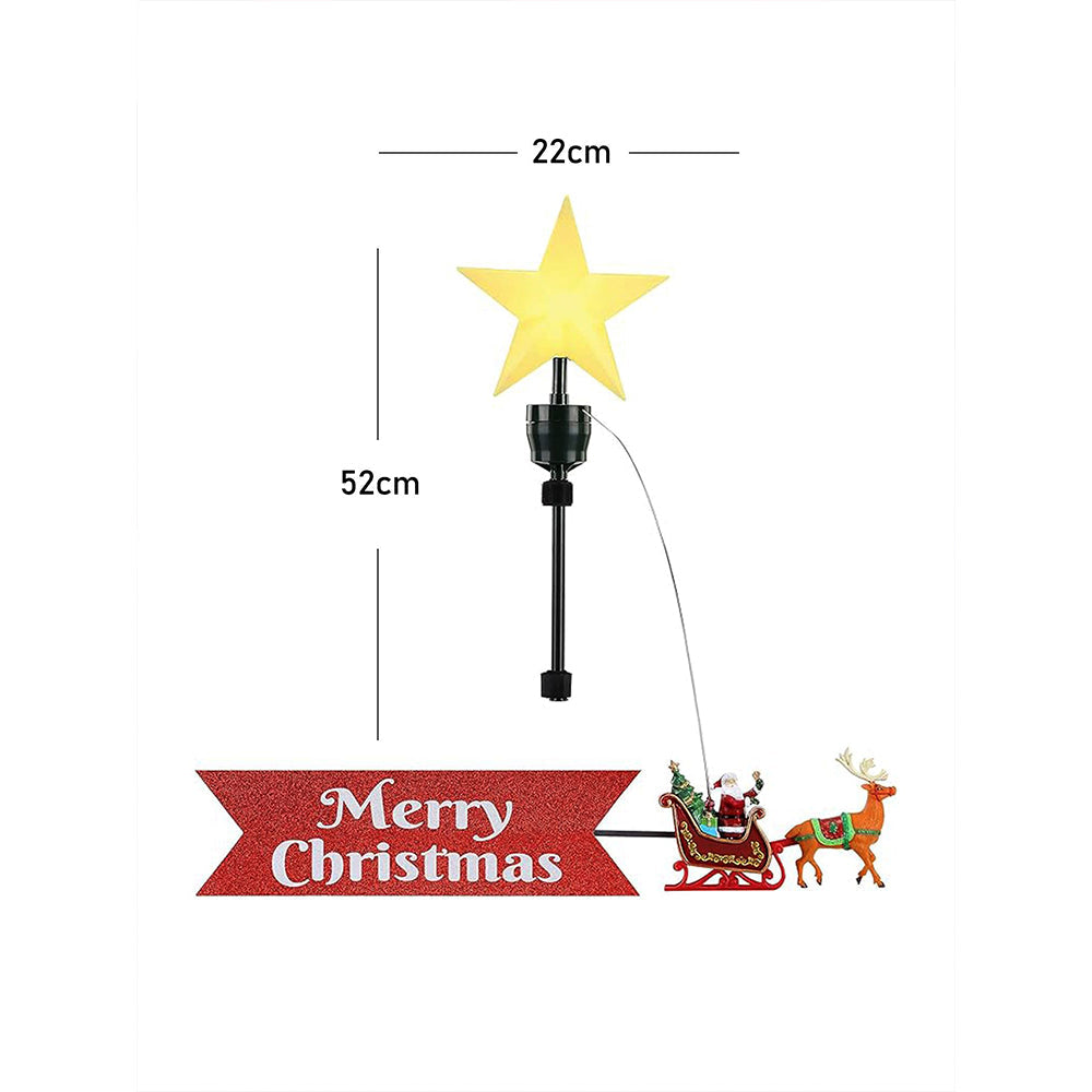 Santa Sleigh rotating Christmas Tree animated Topper