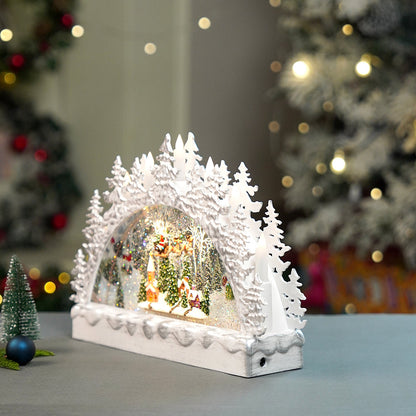 Snow mountain Village with Musical Glitter Water &  Lights, Christmas Home Décor