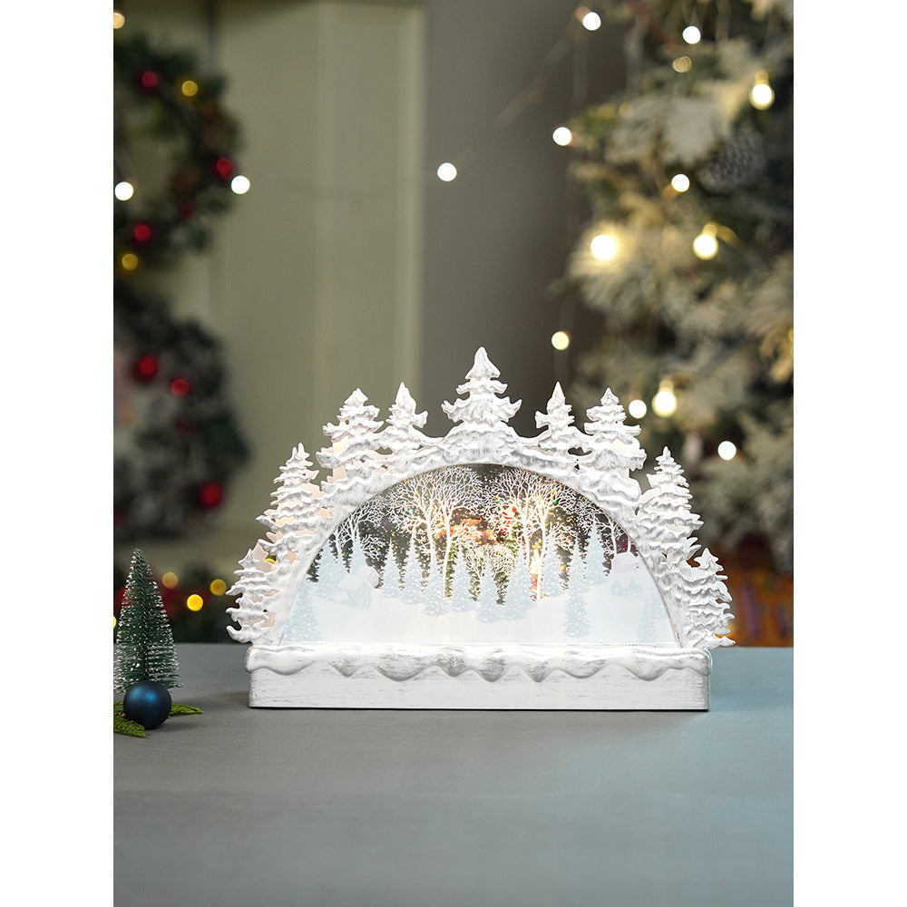 Snow mountain Village with Musical Glitter Water &  Lights, Christmas Home Décor