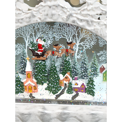 Snow mountain Village with Musical Glitter Water &  Lights, Christmas Home Décor